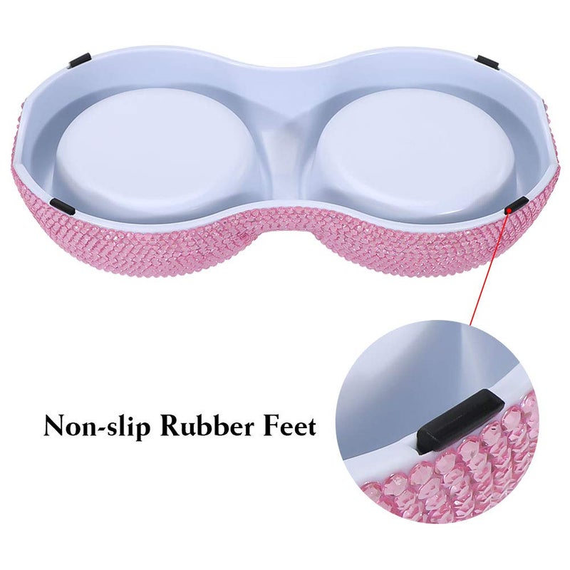 Soleebee Bling Finest Crystal Rhinestones Pet Feeder/Pet Bowls for Small Cats Dogs (Pink) - Image 4